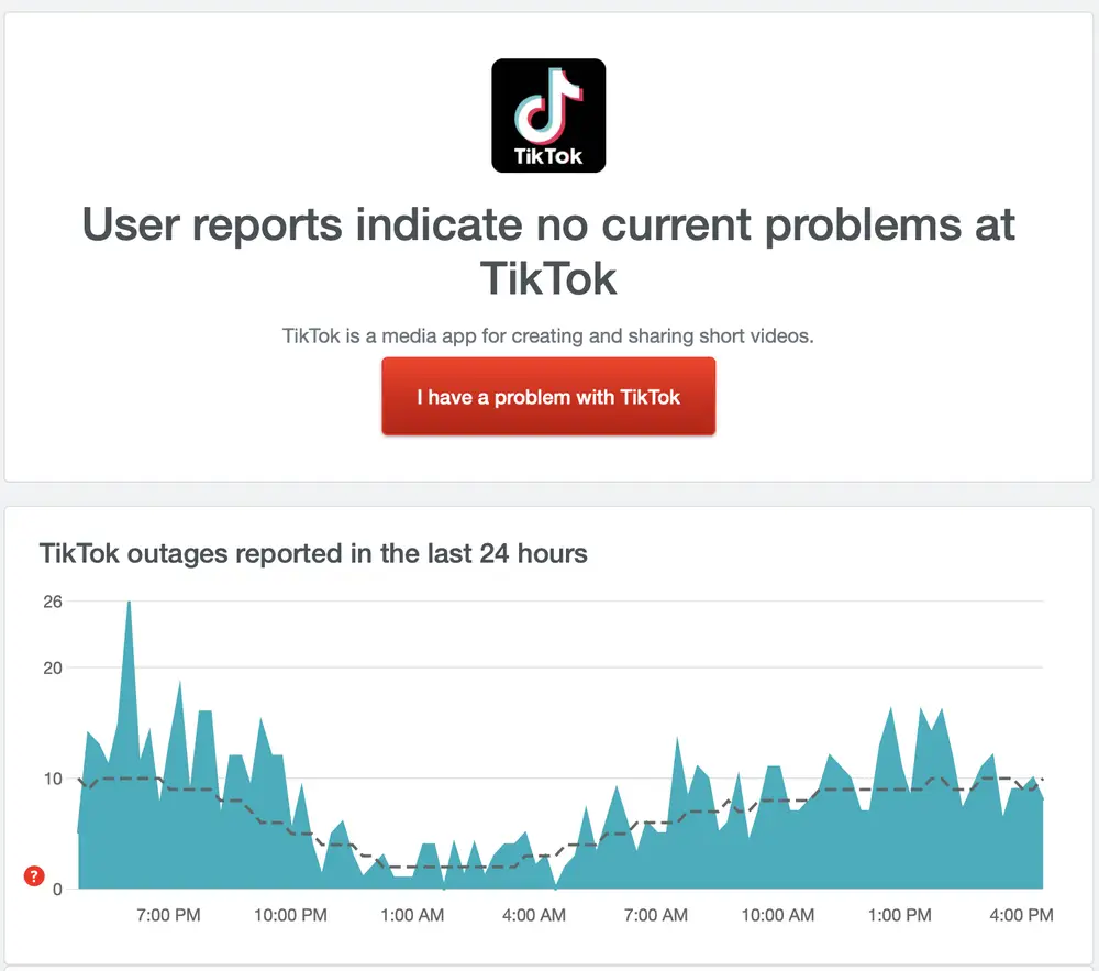 Fix TikTok profile not showing - check if TikTok is down