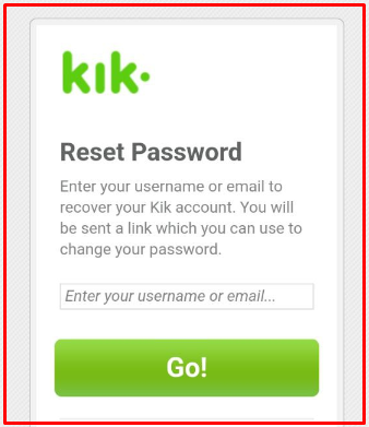 How to reset Kik password without email 