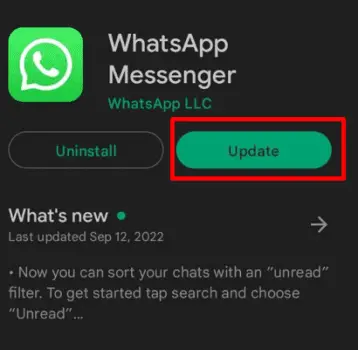whatsapp status disappeared - update WhatsApp