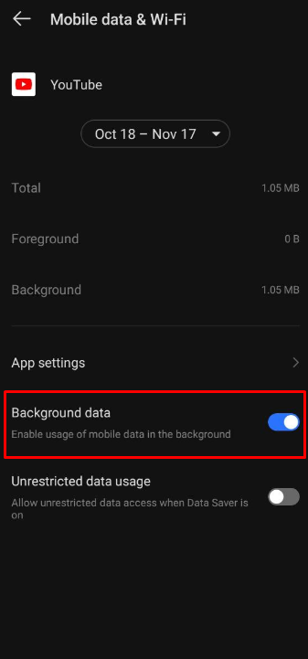 YouTube notifications not showing up - enable background data
