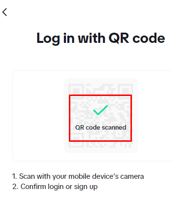 can't log in to Tiktok - log in with QR Code 