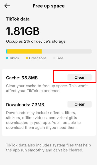 How to Fix TikTok Not Working After Update - clear cache