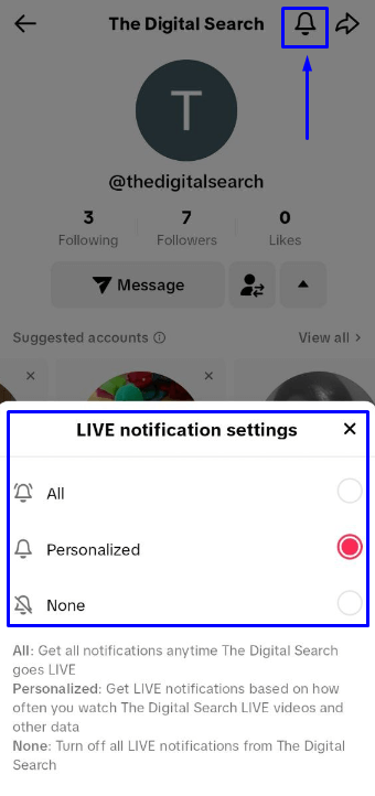 How to turn off TikTok live notifications