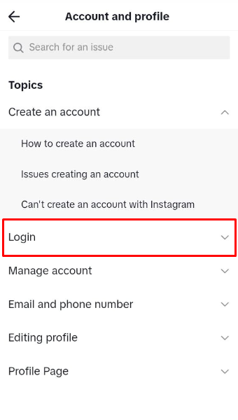 can't log in to Tiktok account - report to TikTok