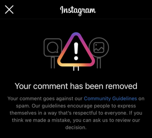Fixed: Instagram "Your Comment Has Been Removed"