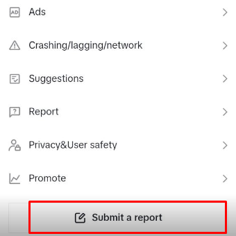 How to Fix TikTok Comment Glitch - report to the support team