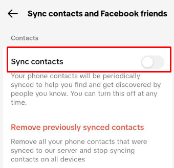how to unsync your contacts on TikTok android iPhone