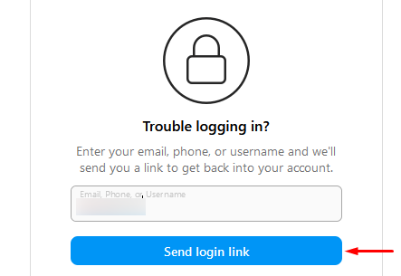 "We Have Encountered An Error While Resetting Your Password. Please Try Again" on Instagram - request login link