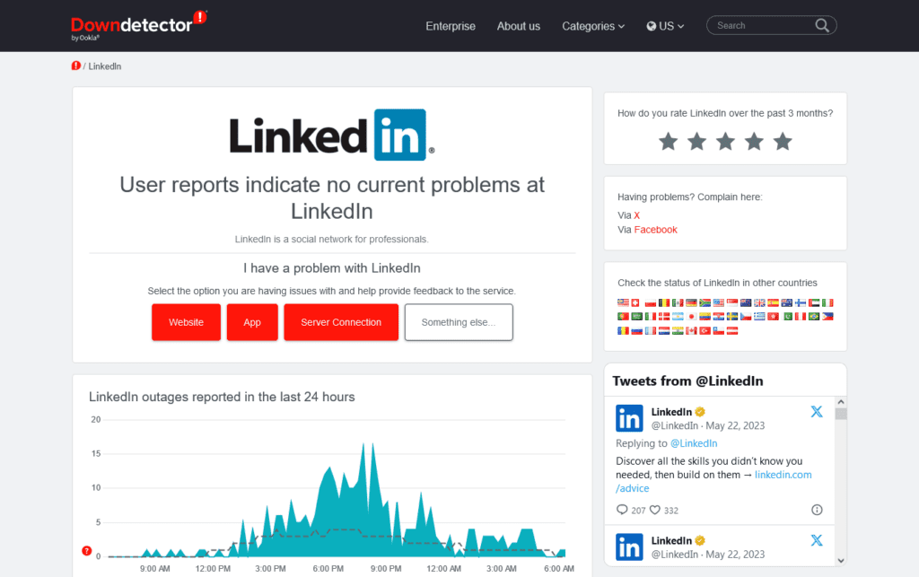 Fixes for LinkedIn Mentions Not Working - check server status