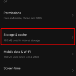 Play store storage and cache