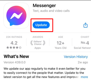 Fix TikTok Not Opening from Messenger - update the app